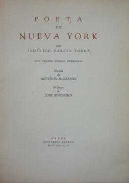 García Lorca. Poeta en Nueva York