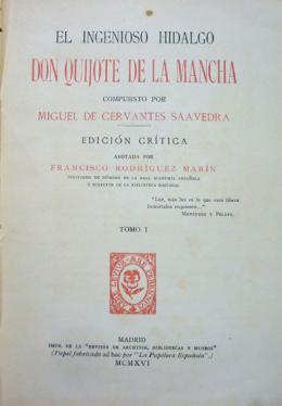 Cervantes. Don Quijote. Ed. de Rodríguez Marín