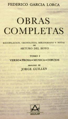 García Lorca. Obras completas. Aguilar