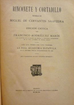 Cervantes. Rinconete y Cortadillo