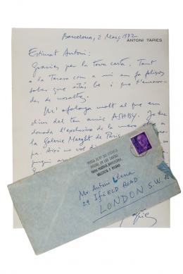 Antoni Tàpies. Carta autógrafa