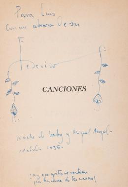 García Lorca. Canciones 1921 - 1924 Dedicado