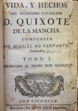 Cervantes. Ingenioso cavallero D. Quixote
