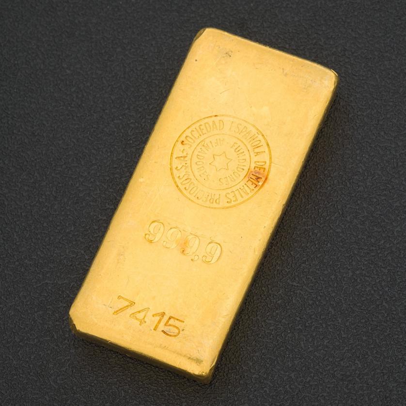 Lingote de oro de 499 gr. Ley 999,9