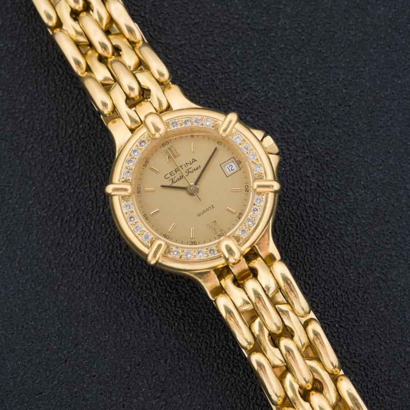 Reloj Certina de oro con diamantes. 51,45 gr