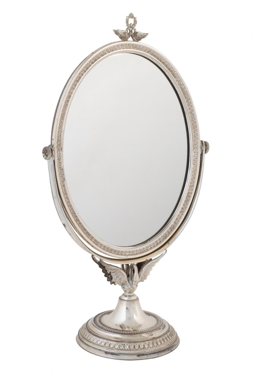 A Spanish Pedro Duran silver table mirror. 20th C