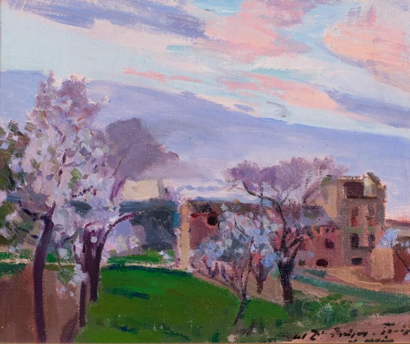 Joaquin Mir Trinxet. Landscape with almond trees