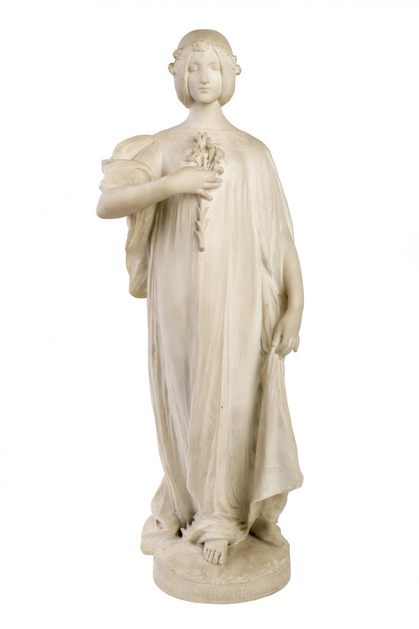 La Purete. Alabaster sculpture. Italy 19th C