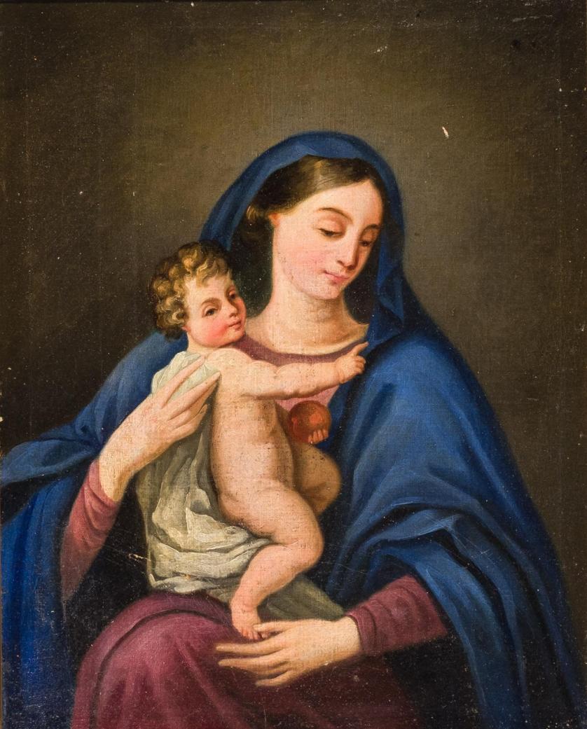 Escuela Española S. XIX. Virgen con Niño