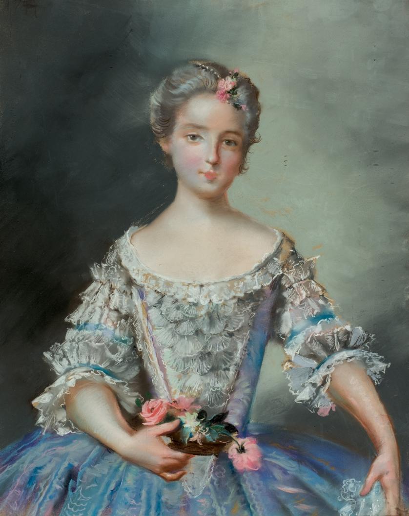 Old French School. Lady with flowers