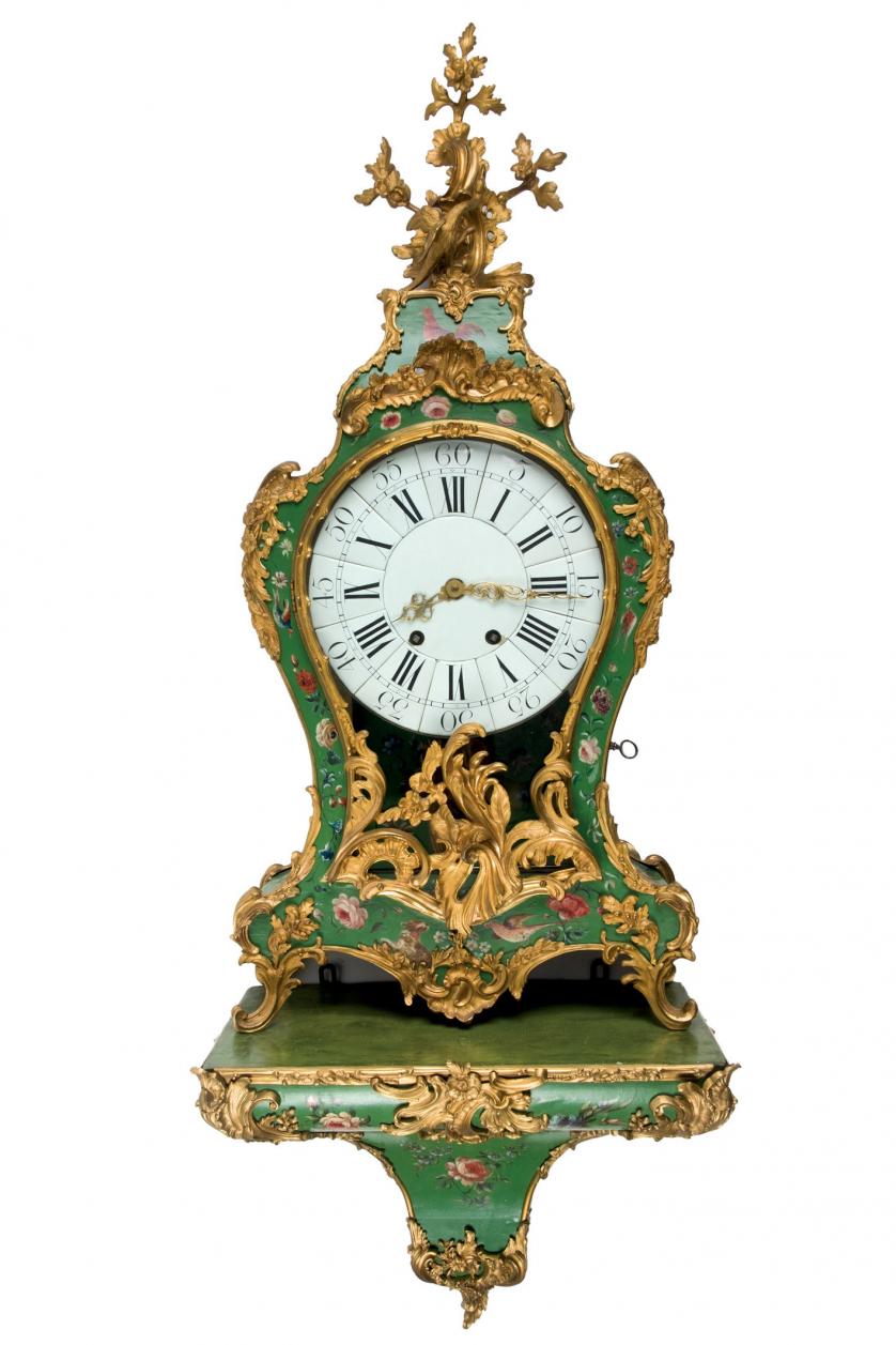 A French Louis XV poster clock. 18th-19th C