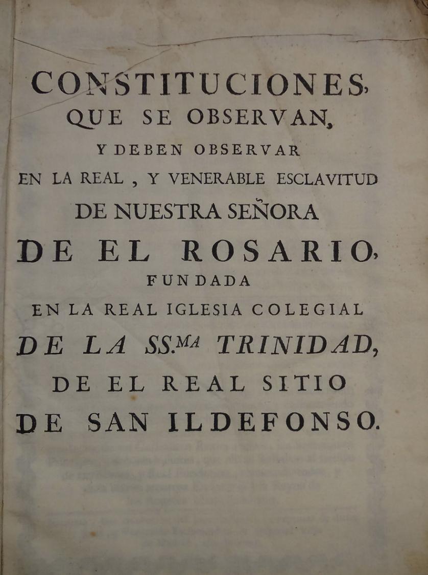 Constituciones Real Sitio de San Ildefonso