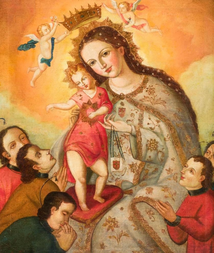 17th C. Colonial School. Virgin with Child