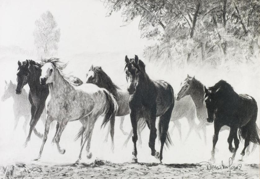 Demetrius Sanz. Horses.