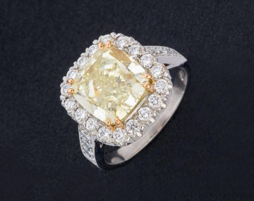 5ct. diamond fancy intense yellow ring