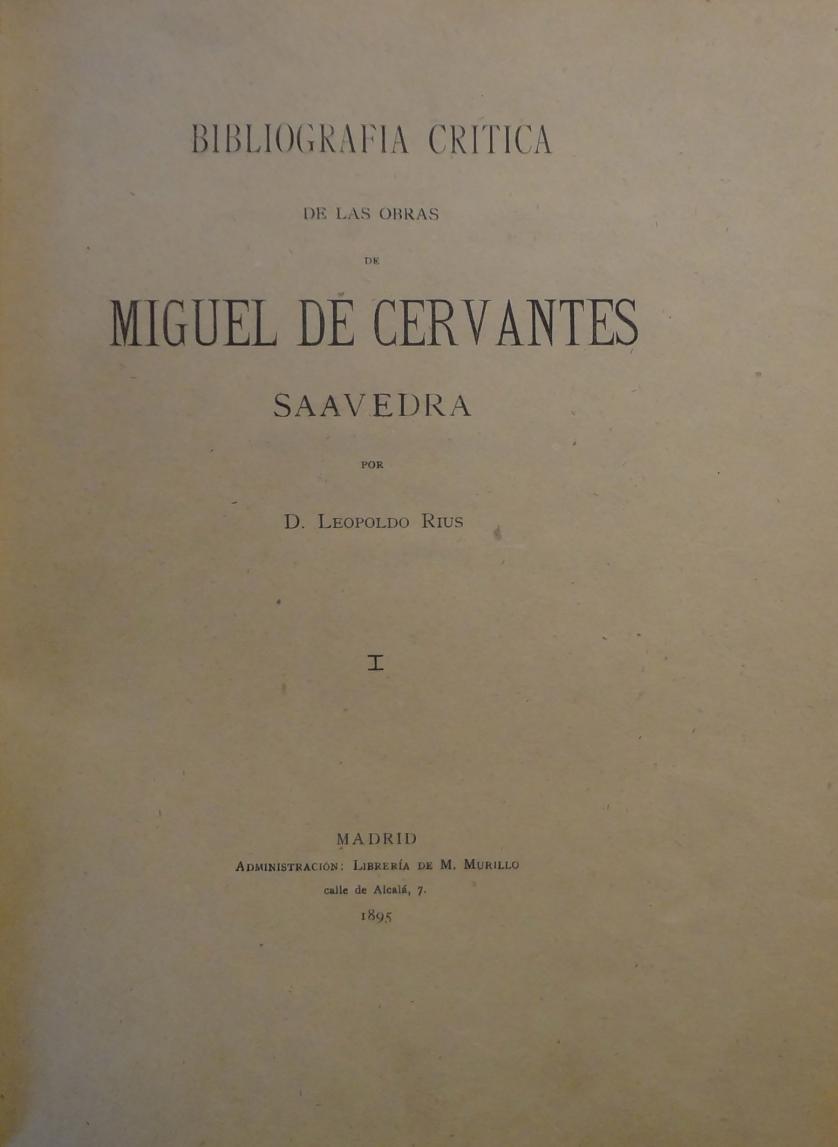 Bibliografía crítica de las obras de Cervantes