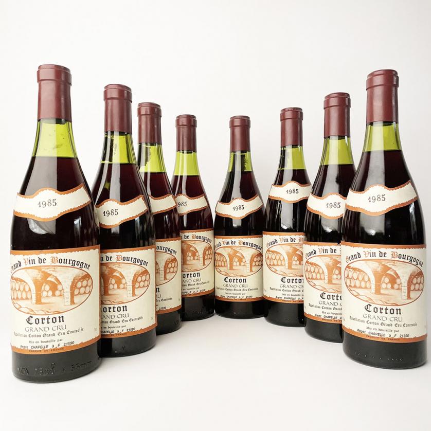 8 botellas de Corton Grand Cru 1985