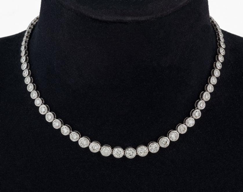 Diamond gold necklace 14 cts