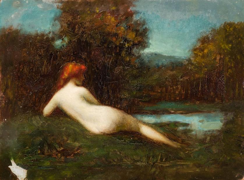 Jean Jacques Henner. Lady near the lake