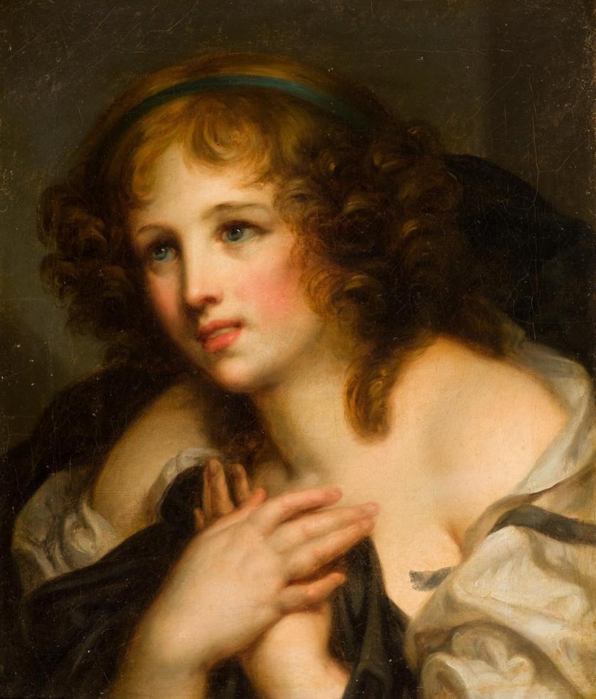 Attributed Jean Baptiste Greuze. A young girl