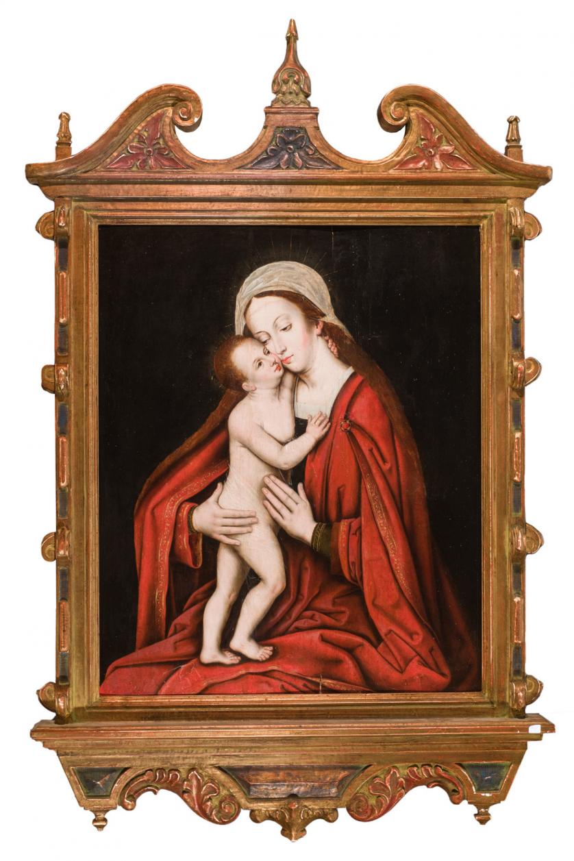 16th C. Flemish School. Virgin with Child