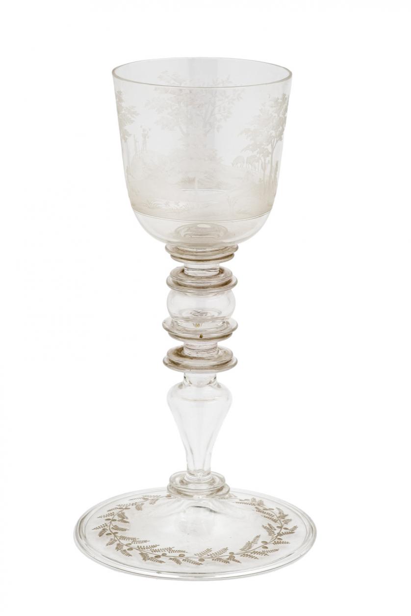A Spanish glass cup. The 19th Century Farm