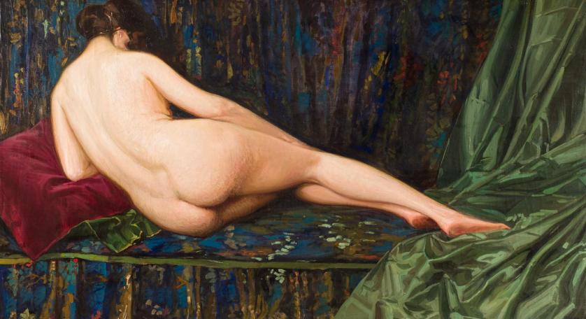 Luis Huidobro. Desnudo femenino de espaldas