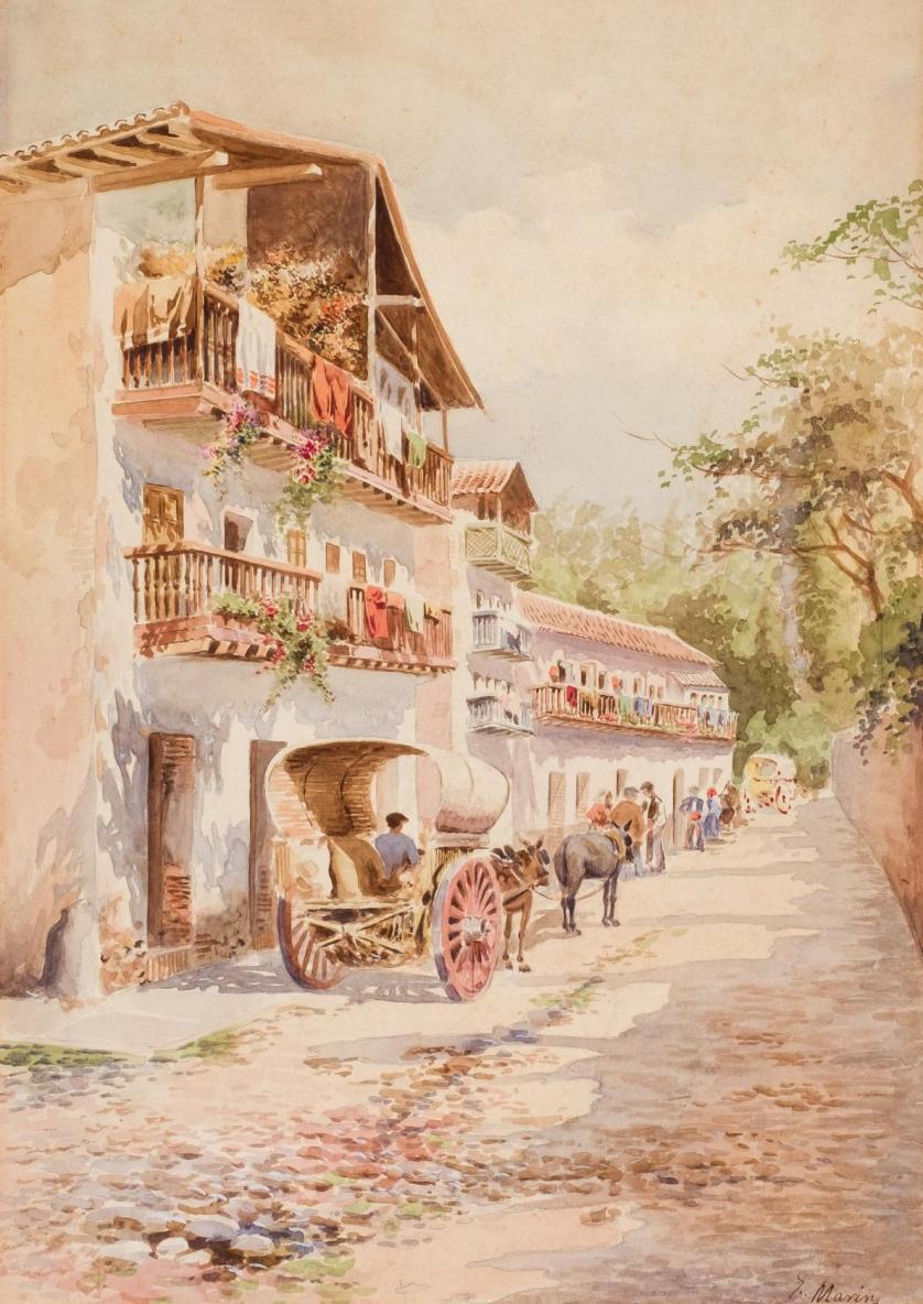 Enrique Marin Seville. Carts in the village