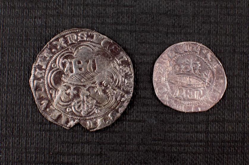 1/2 realy 1 real de plata. Enrique IV.