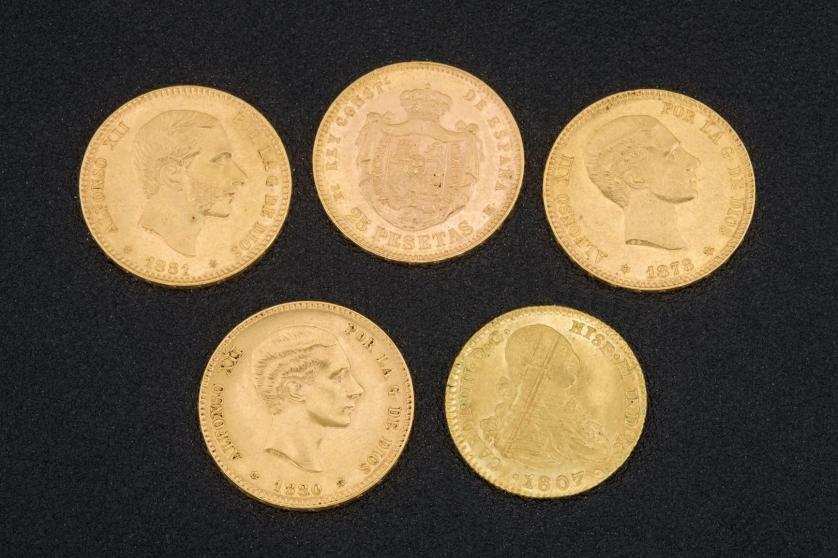 Cinco monedas españolas