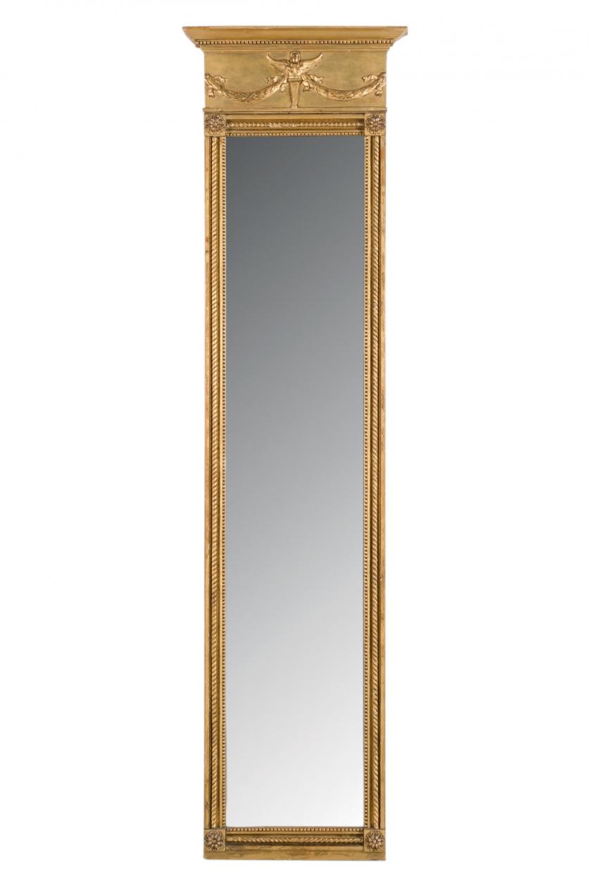 Espejo trumeau Luis XVI en madera. S. XIX