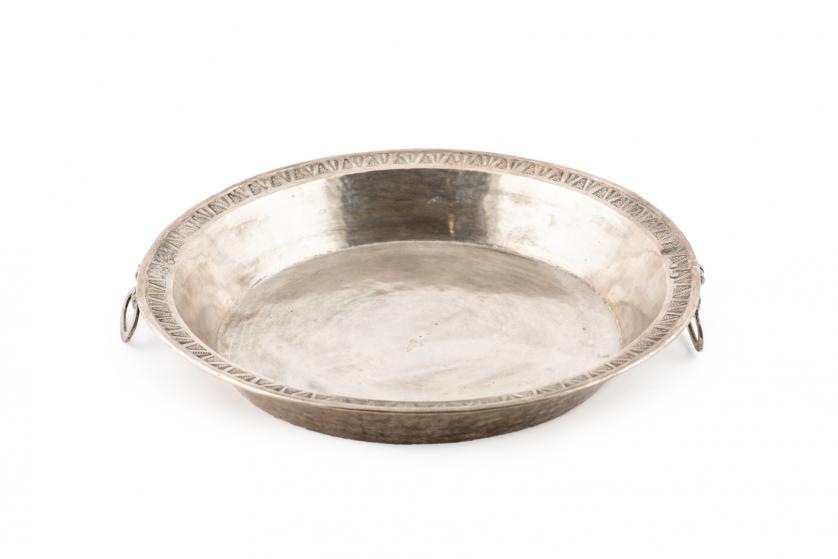 A silver plated piece Colonial style circa 1900