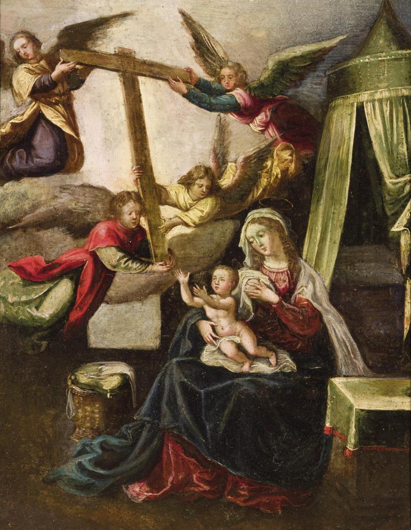 17th C. Flemish School. Virgin with Child