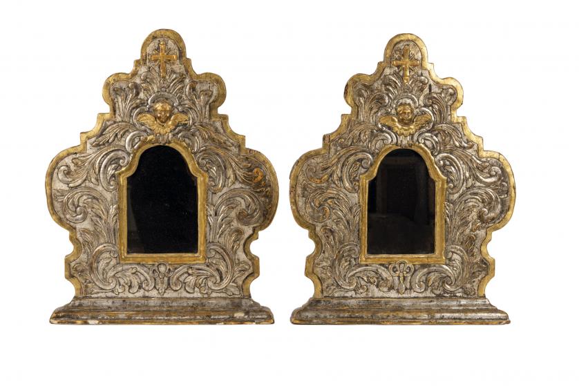 pair of gilt wooden mirrors 19th Century
