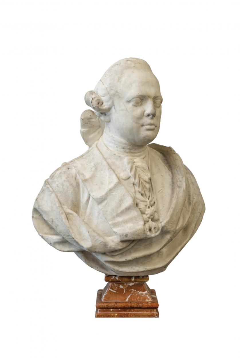 Busto de Carlos IV en mármol. España, S. XVIII
