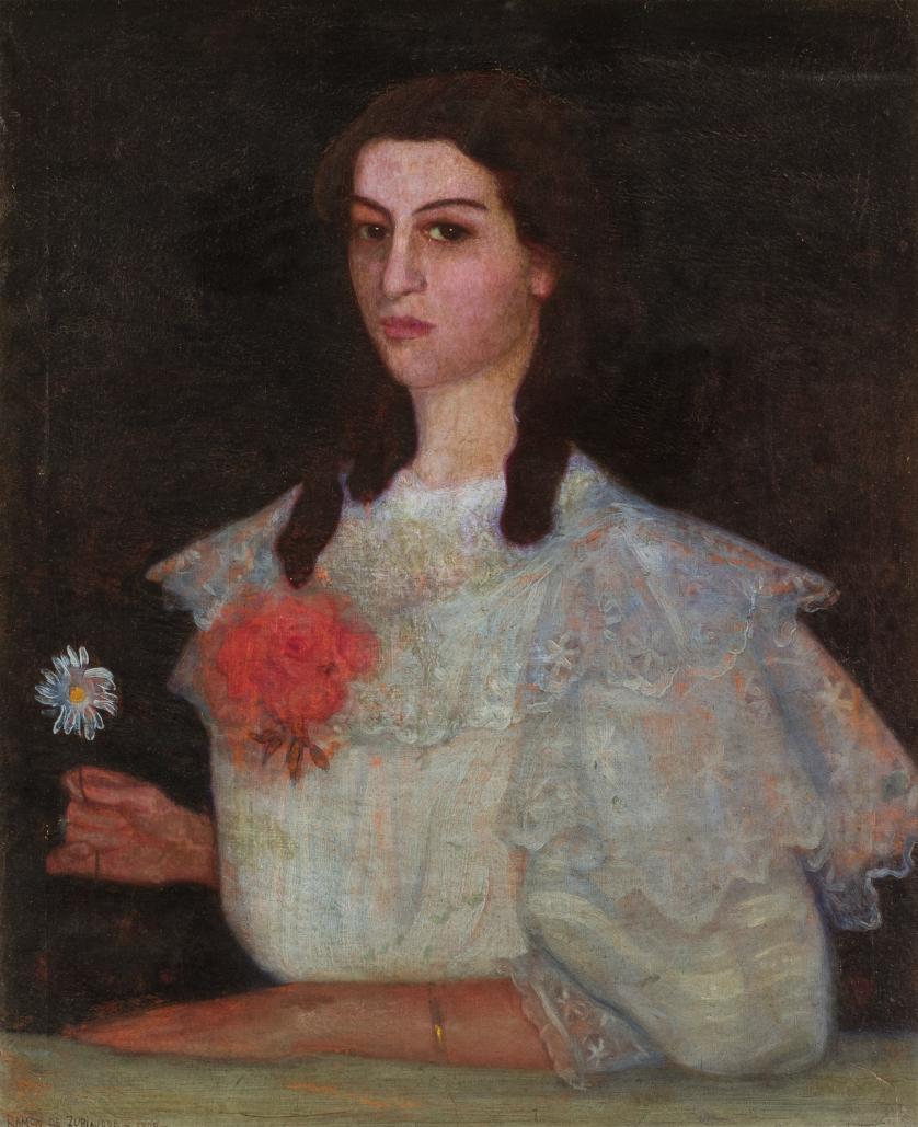 Ramón de Zubiaurre. Muchacha con flor (1909)