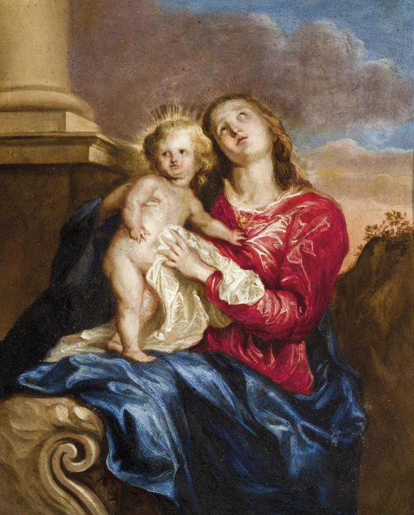Escuela Italiana S. XVII. Virgen con Niño