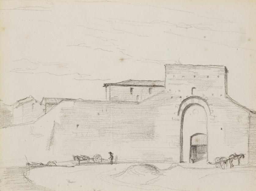 Eduardo Rosales. A view of Porta Romana, Siena
