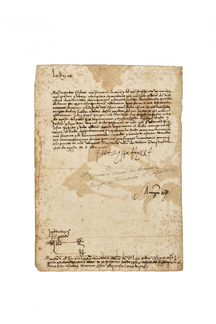 Carta enviada por Germana de Foix