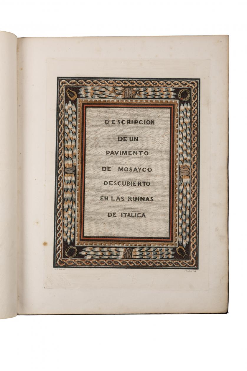 Descripción de un pavimento de mosayco en Italica