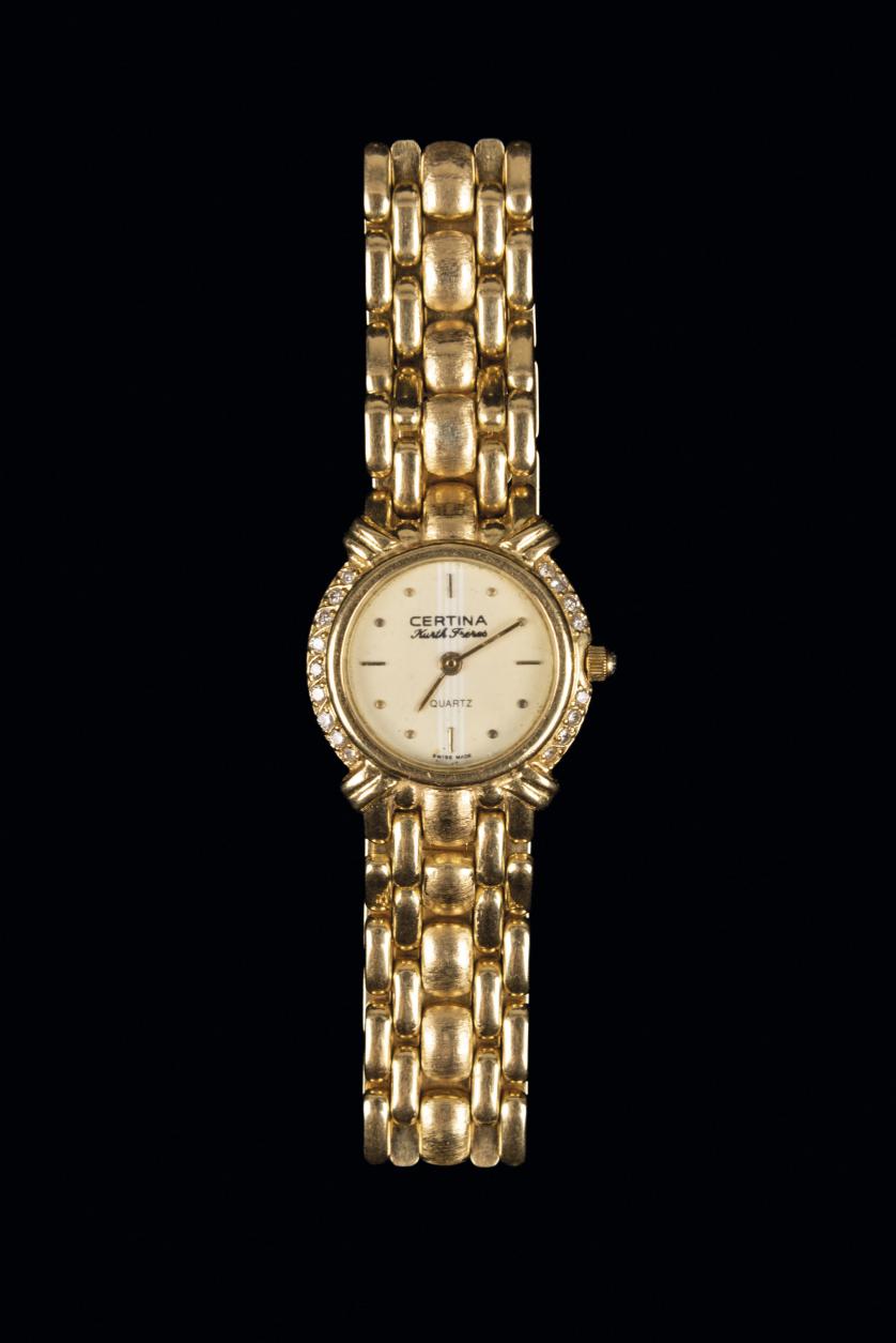 Reloj Certina de oro con diamantes para señora