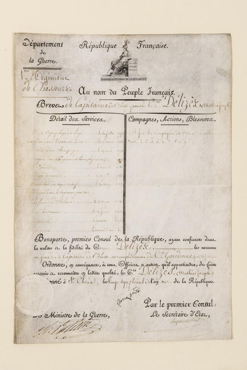 Napoleón Bonaparte. Documento firmado