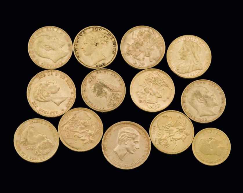 Lote monedas de oro