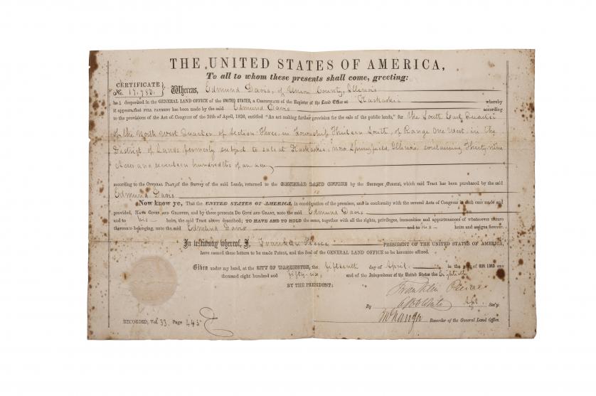 Franklin Pierce. Documento firmado