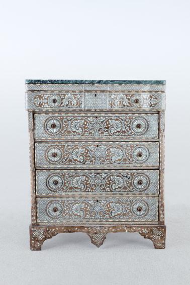Syrian chest of drawers inlaid with mother-of-pearl