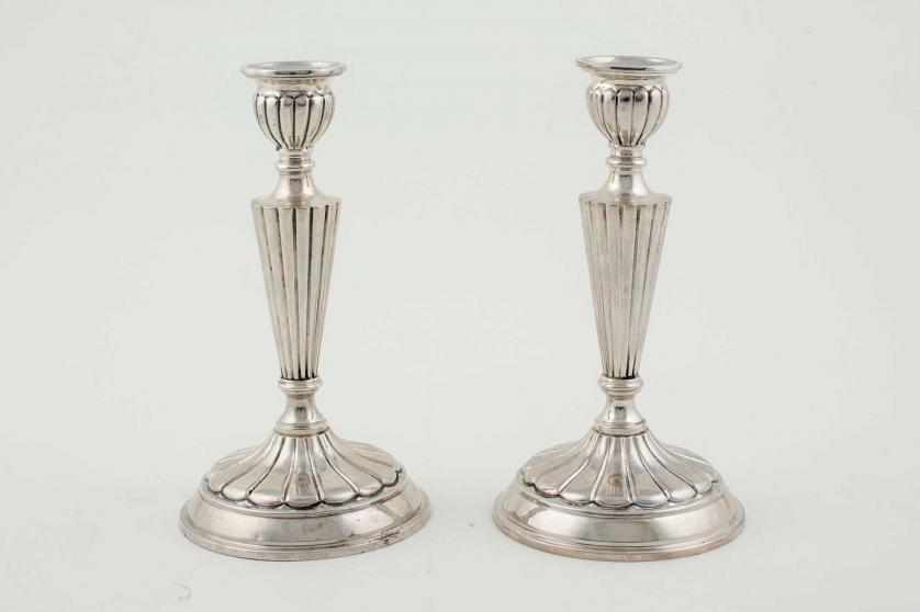 Pair of Spanish silver candlesticks