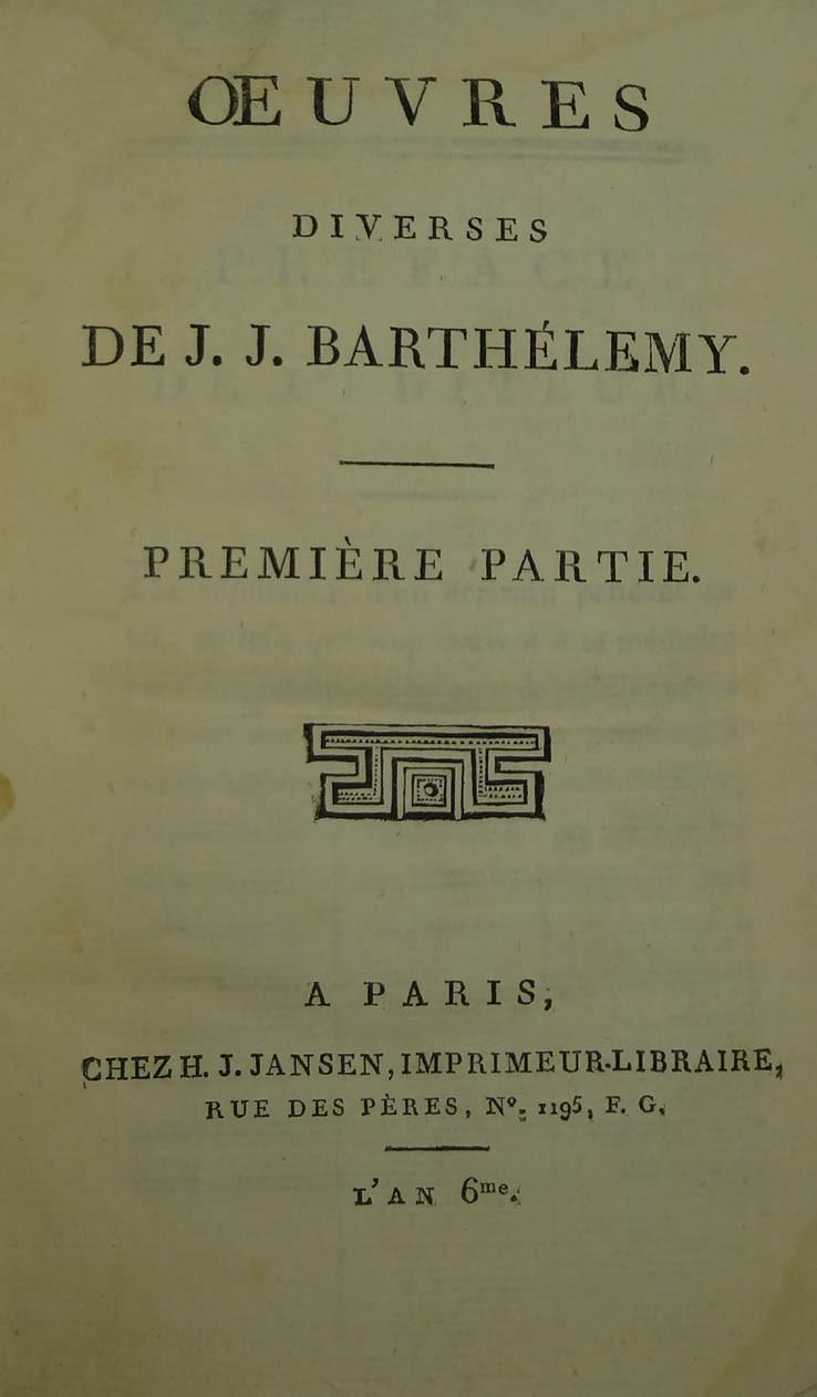 BARTHELEMY Oeuvres diverses