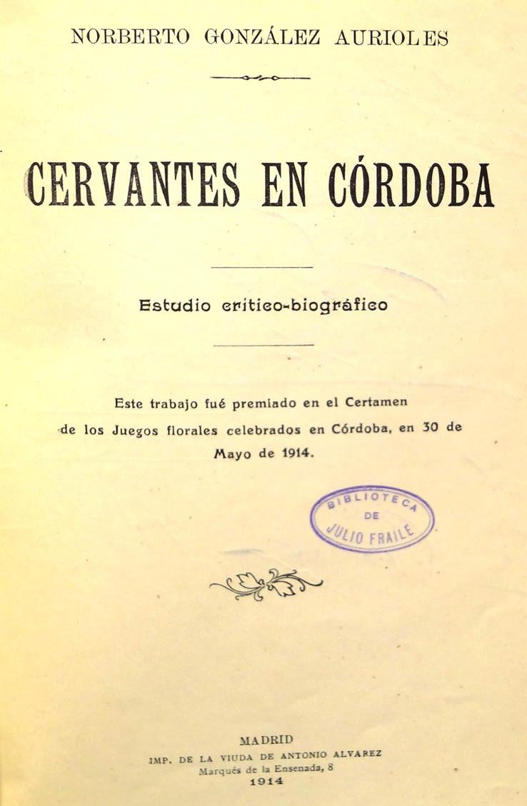 Gonzalez. Cervantes in Cordoba