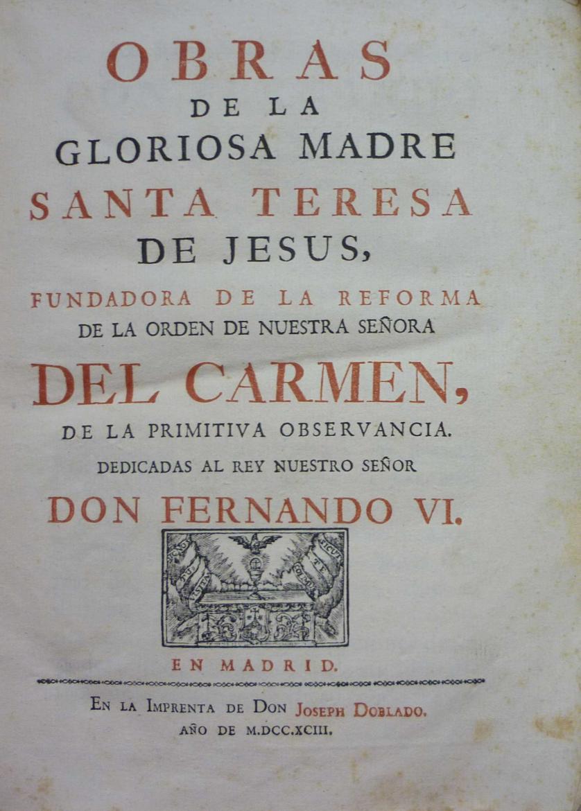 Obras de Santa Teresa. 2 vols.
