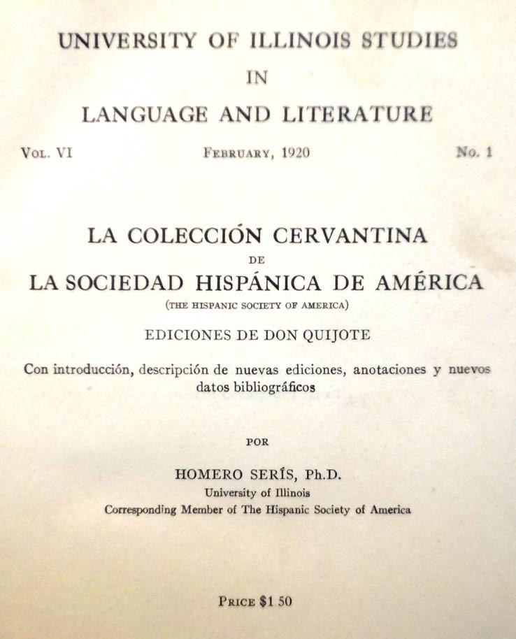 La colección cervantina de la Sociedad Hispánica